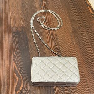 Michael Kors Silver Quilted Wristlet